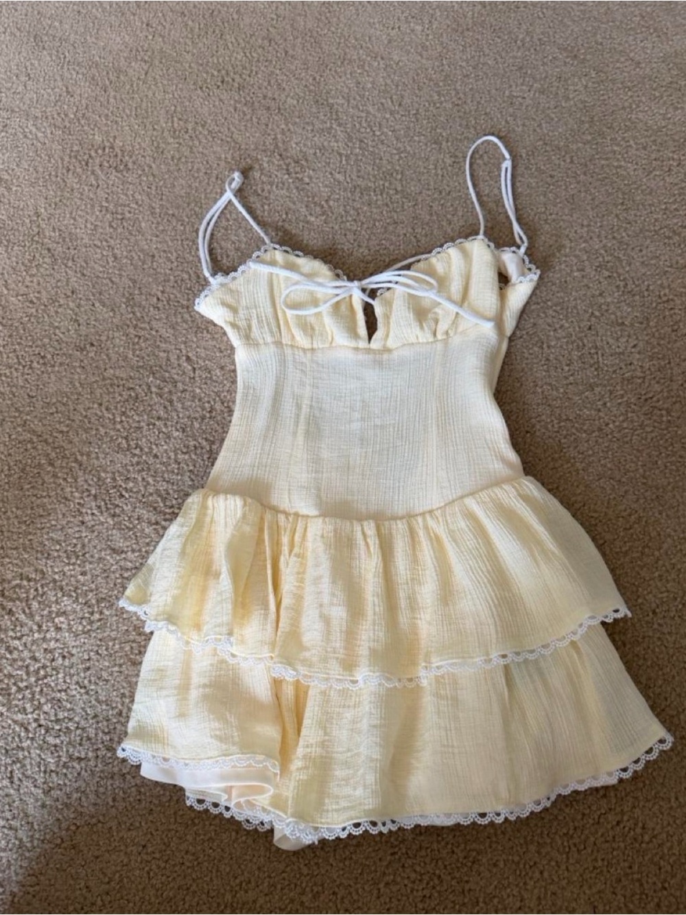 Kids Yellow Tiered Ruffle Dress